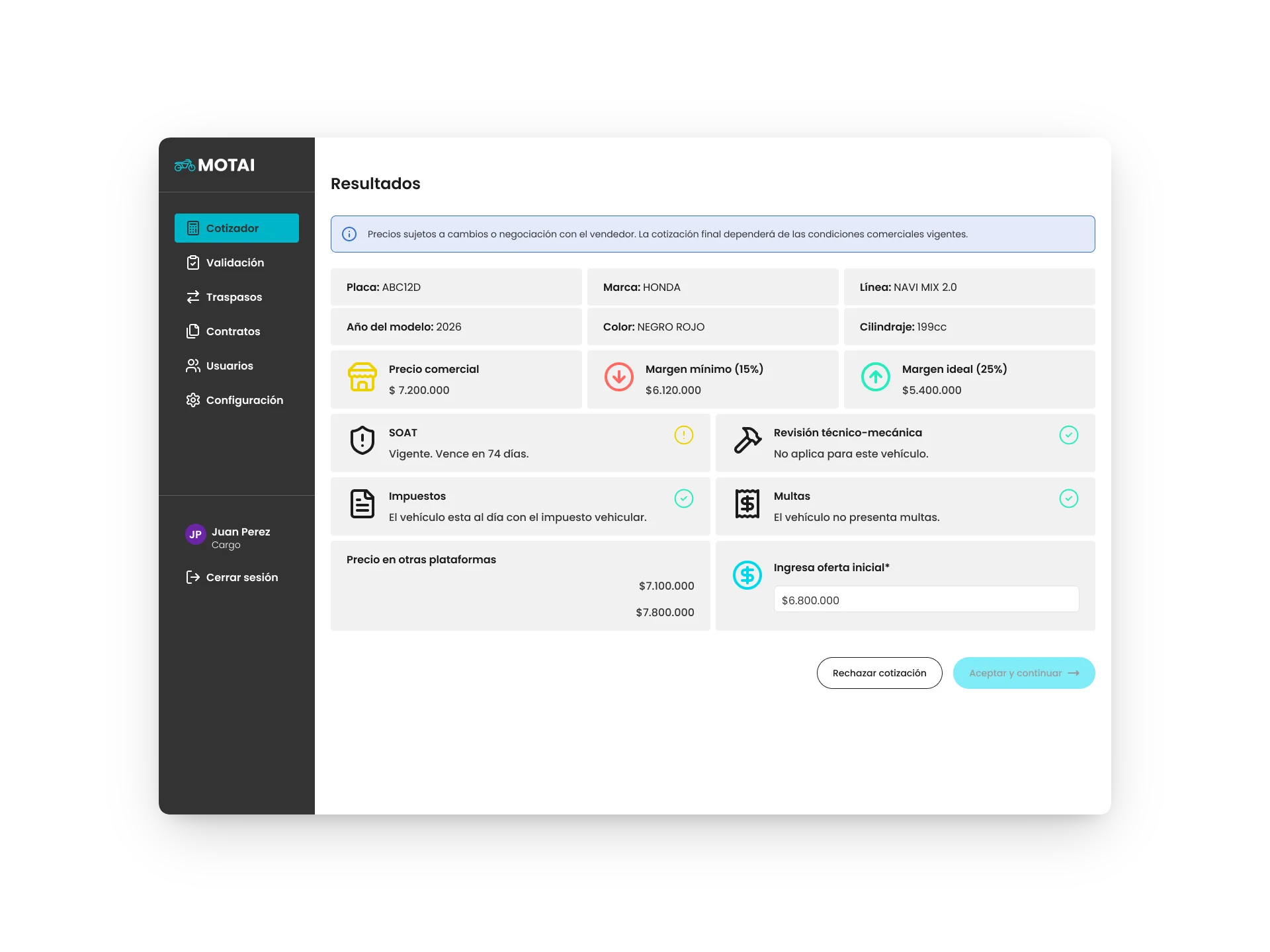Plataforma tecnológica Motai